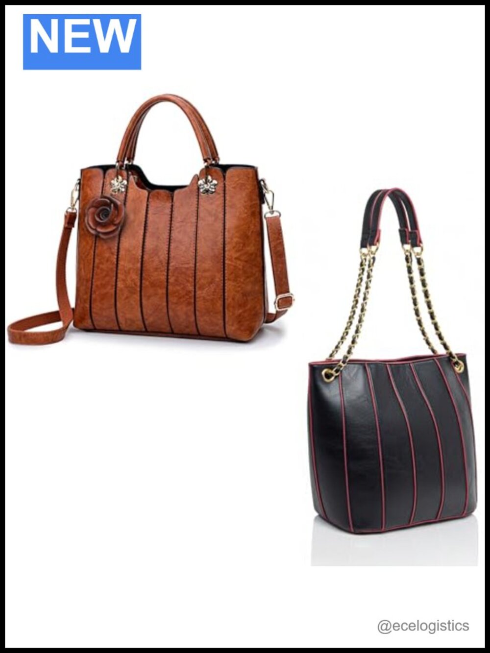 Vegan Leather 3-Way Satchel Handbag Crossbody Purse
